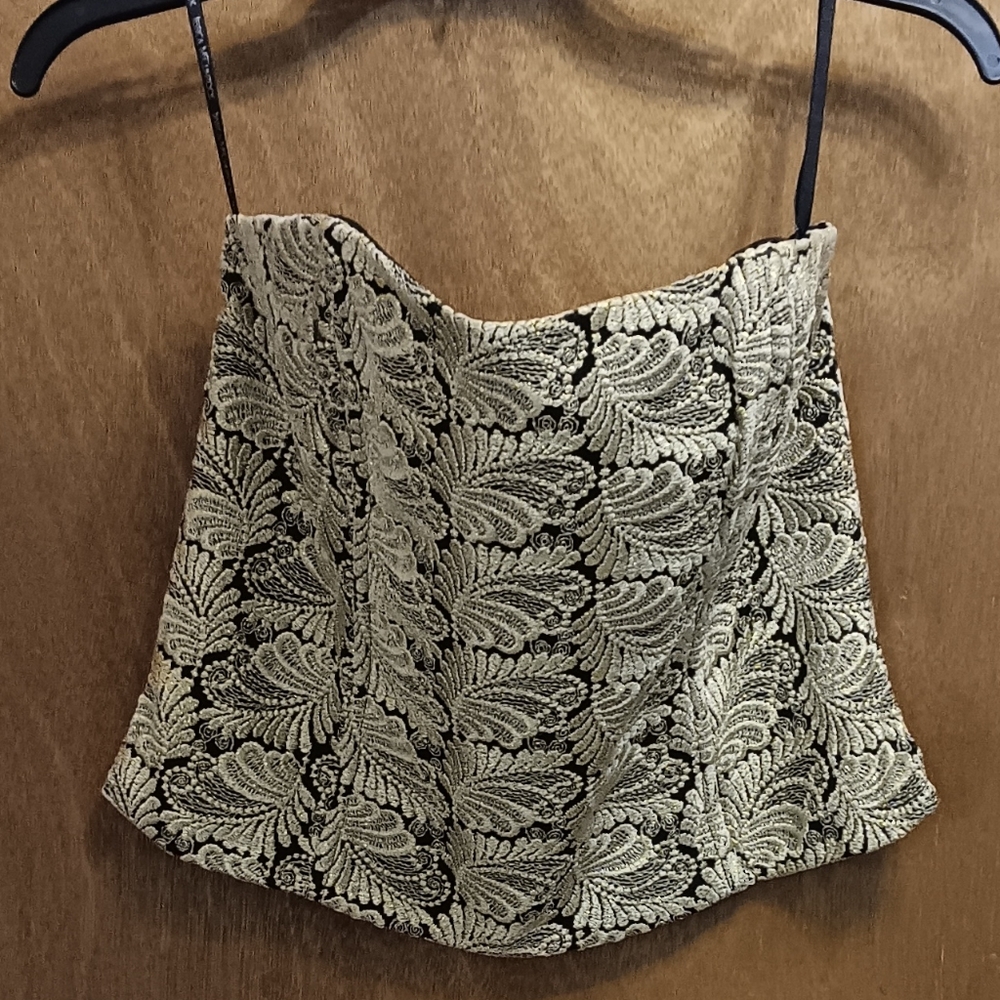 Jessica McClintock Tan Camisole Bustier Top